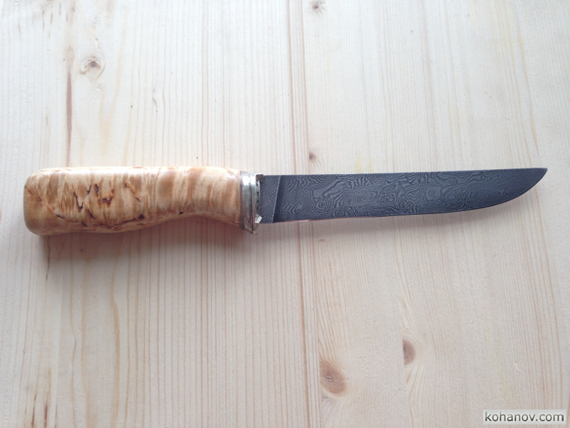 Изготовление ножа своими руками VK-N2 из дамасского клинка кузнеца Марушина